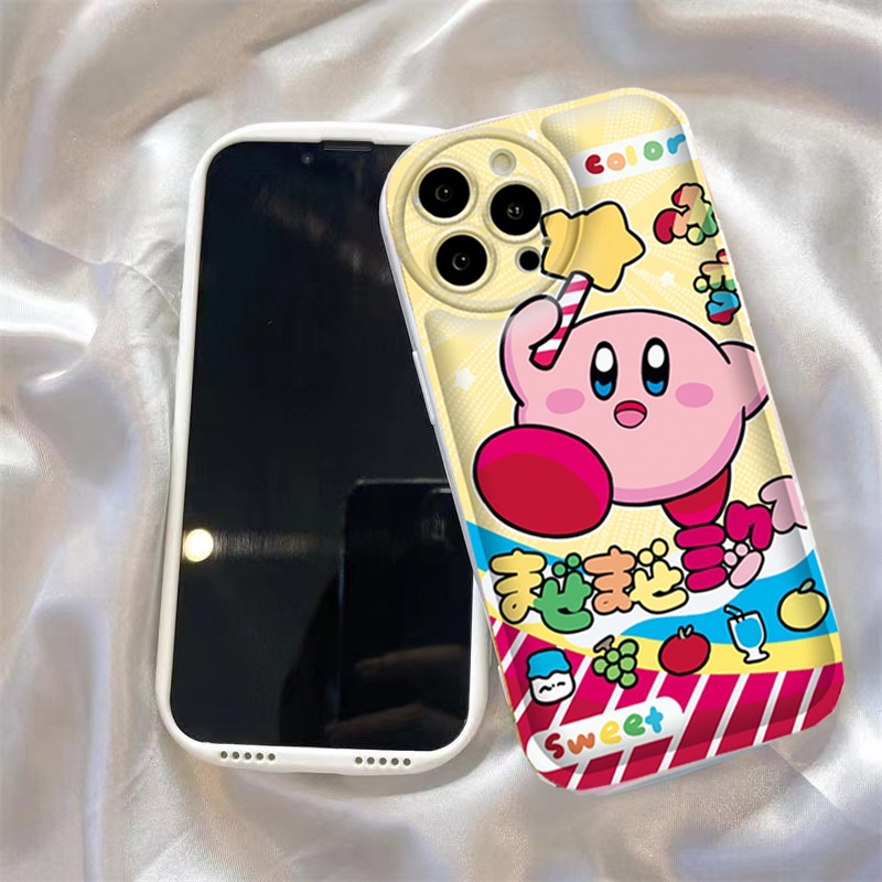 Case OPPO A17 A57 A16 A16K A5S A12 A3S A12E A92 A52 F1S A53 A33 A31 A9 A5 A15 A15S A54 F9 C1 Kirby Kartun Lucu TPU Air Cushion Phone Case Cover