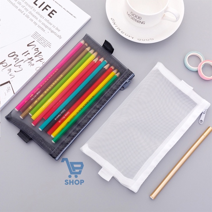 

Tempat Pensil MESH Multifungsi dengan reseleting alat tulis LPS