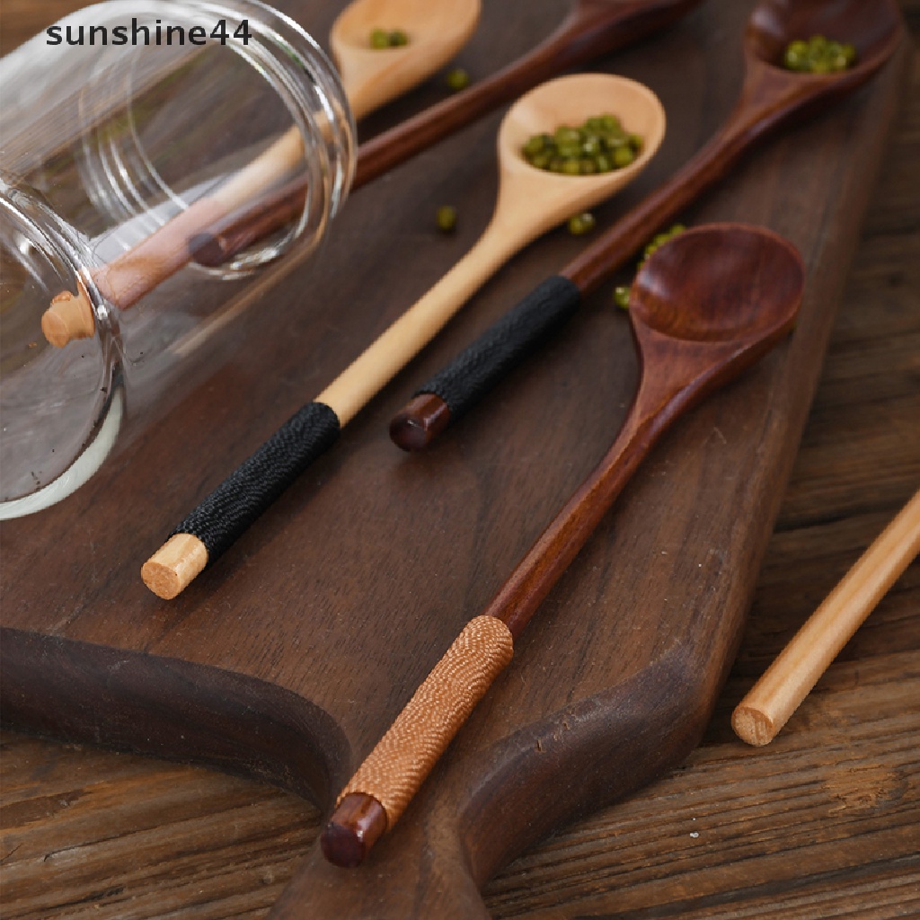 Sunshine Tea Spoon Sendok Kopi Panjang Sendok Teh Kecil Kayu Madu Dessert Spoon ID