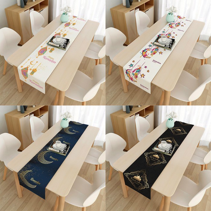 GROSIR Table Runner Tema Lebaran Taplak Meja Ramadhan Idul Fitri Dekor Murah Dekorasi Idul Fitri Harga Grosir Termurah