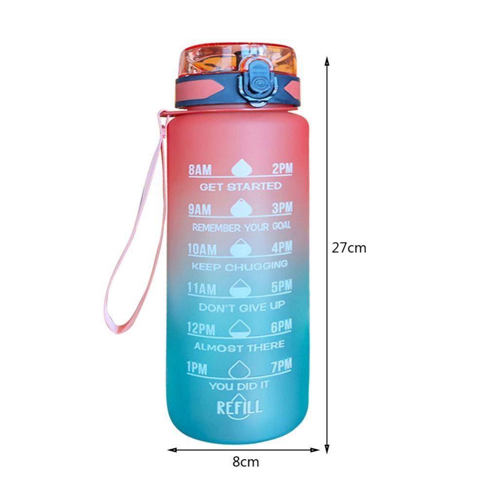 Solighter Botol Air Minum Portable Travel 1liter Olahraga Outdoor Dengan Pembuat Waktu