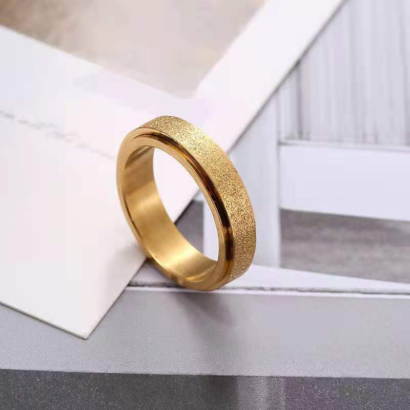 Trendy Frosted Cincin Untuk Wanita Pria Anti-Kecemasan Melepaskan Tekanan Berputar Rings Aksesoris Perhiasan