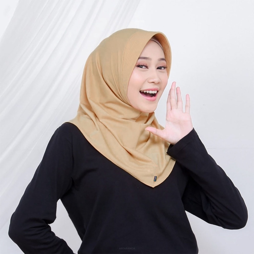 Hijab Bergo Sporty Instan pet Bahan Jersey Spandek Premium Polos Cocok Untuk Sekolah Olahraga dan Sehari-Hari - Areabanca