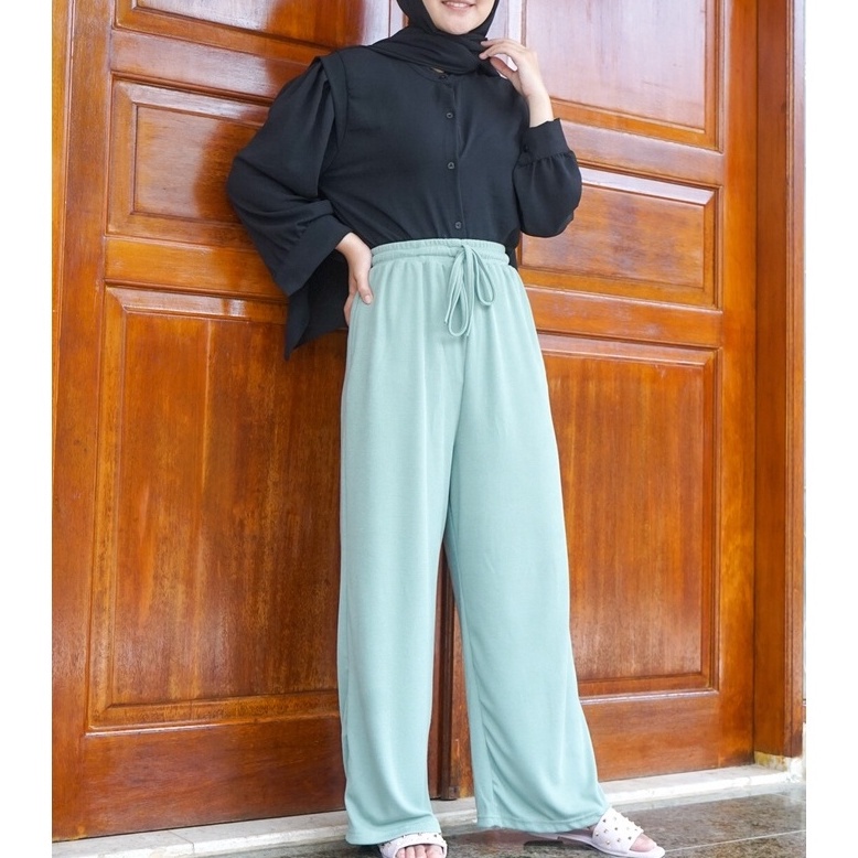 ilook | Cullote Sakura | Kulot Knit Highwaist Korea | Celana Panjang Wanita