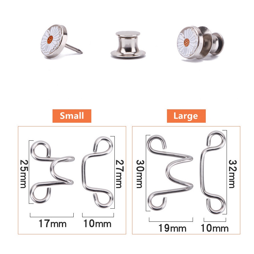 Kancing Jeans Logam Simple Adjustable Motif Bunga Daisy Kait Pengecil Lingkar Pinggang Celana Kancing Celana Jeans Model Bisa Dilepas Detachable Waist Button Murah Import