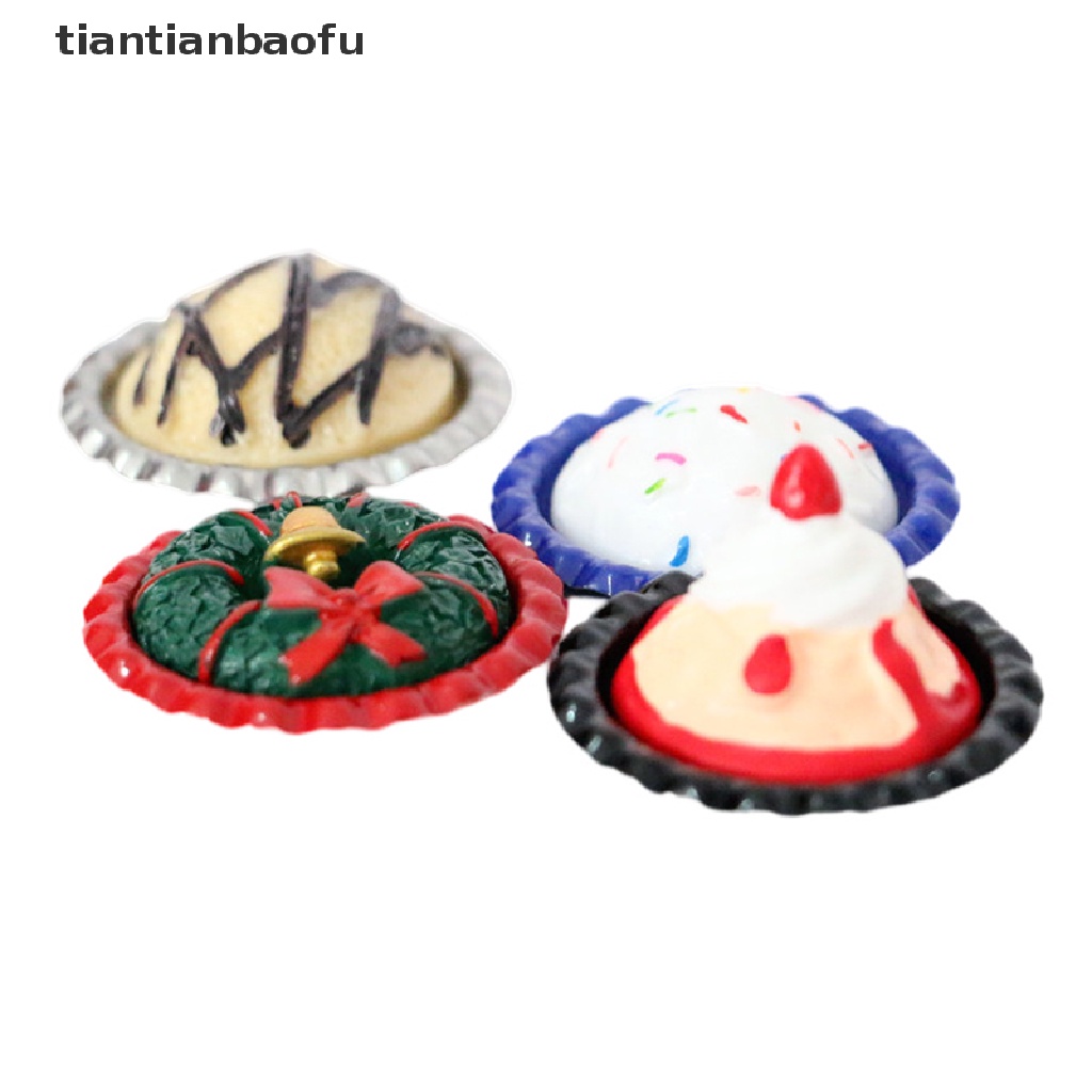 [tiantianbaofu] Miniatur Rumah Boneka Model Kue Rumah Boneka Kue Natal Dollhouse Food Toy Boutique