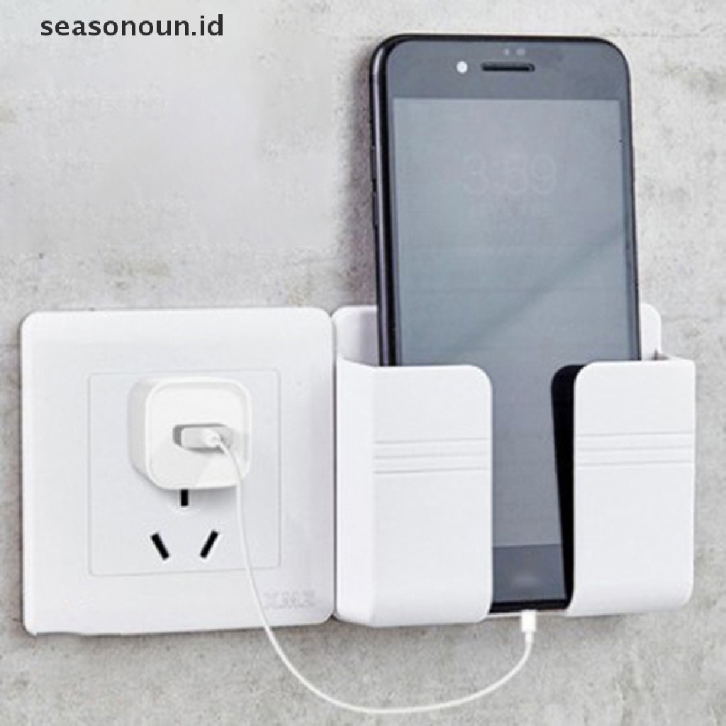 Seasonoun Kotak Penyimpanan Yang Dipasang Di Dinding Remote Control Case Phone Plug Charging Holder Rack New.