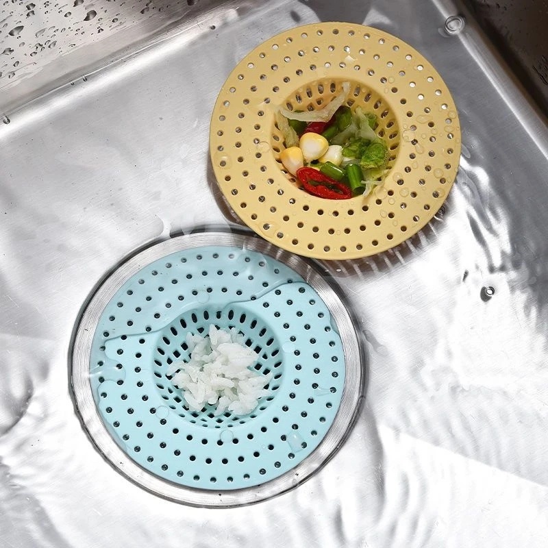 [Harga Grosir] Saringan Wastafel Dapur Plastik Bulat Kamar Mandi Shower Floor Drains Strainer Penangkap Rambut Anti-blocking Selokan Kolektor Limbah Saringan Wastafel Jaring Stainless Steel