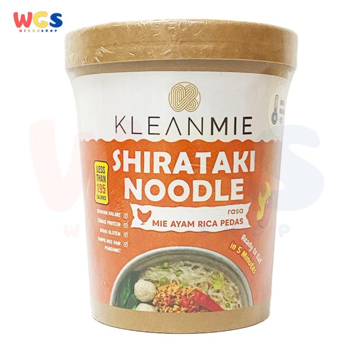 Kleanmie Shirataki Noodle Rasa Ayam Rica Pedas Gluten Free No MSG 150g