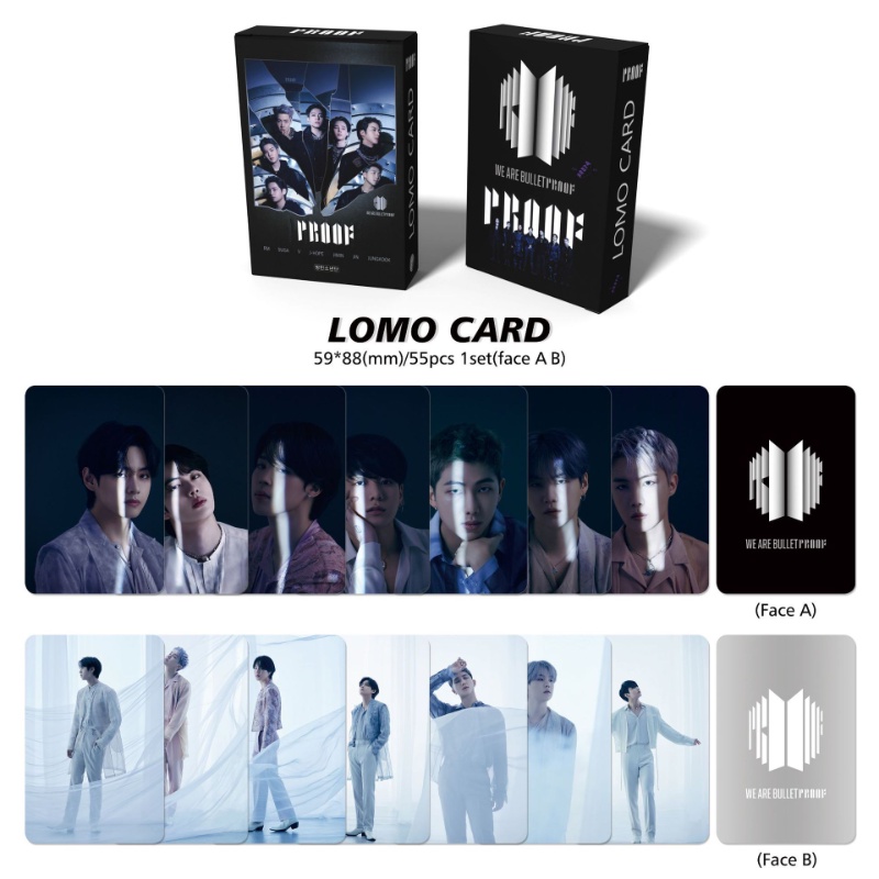 55pcs/set KPOP BTS Photocard PROOF Lomo Cards HD Collectibles for Fans