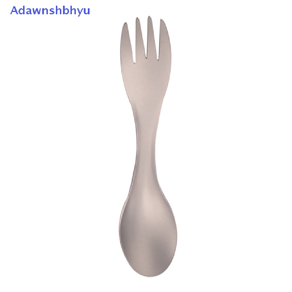 Adhyu Sendok Titanium Spork Outdoor Camping Piknik Dual purpose Titanium Fork Spoon Ultralight Cookware Peralatan Camping Portabel ID