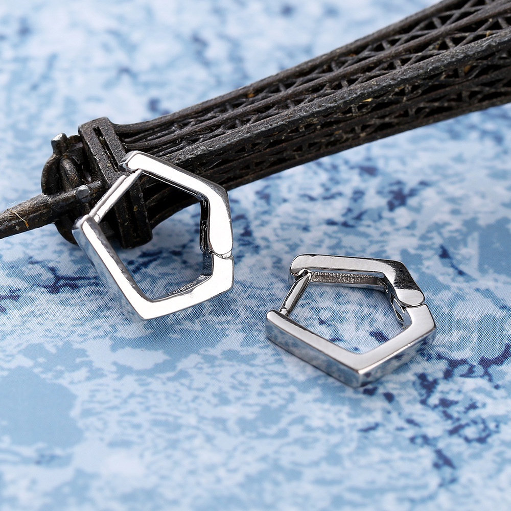 Goldkingdom Aksesoris Perhiasan Fashion Ready Stock Dipetik Saat Tidur Sederhana Dan Serbaguna Anting Kecil Sterling Silver Perempuan Kepribadian Korea Geometris