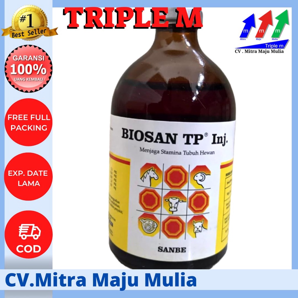 Biosan TP 100 ml TRIPLE M - Meningkatkan Stamina hewan