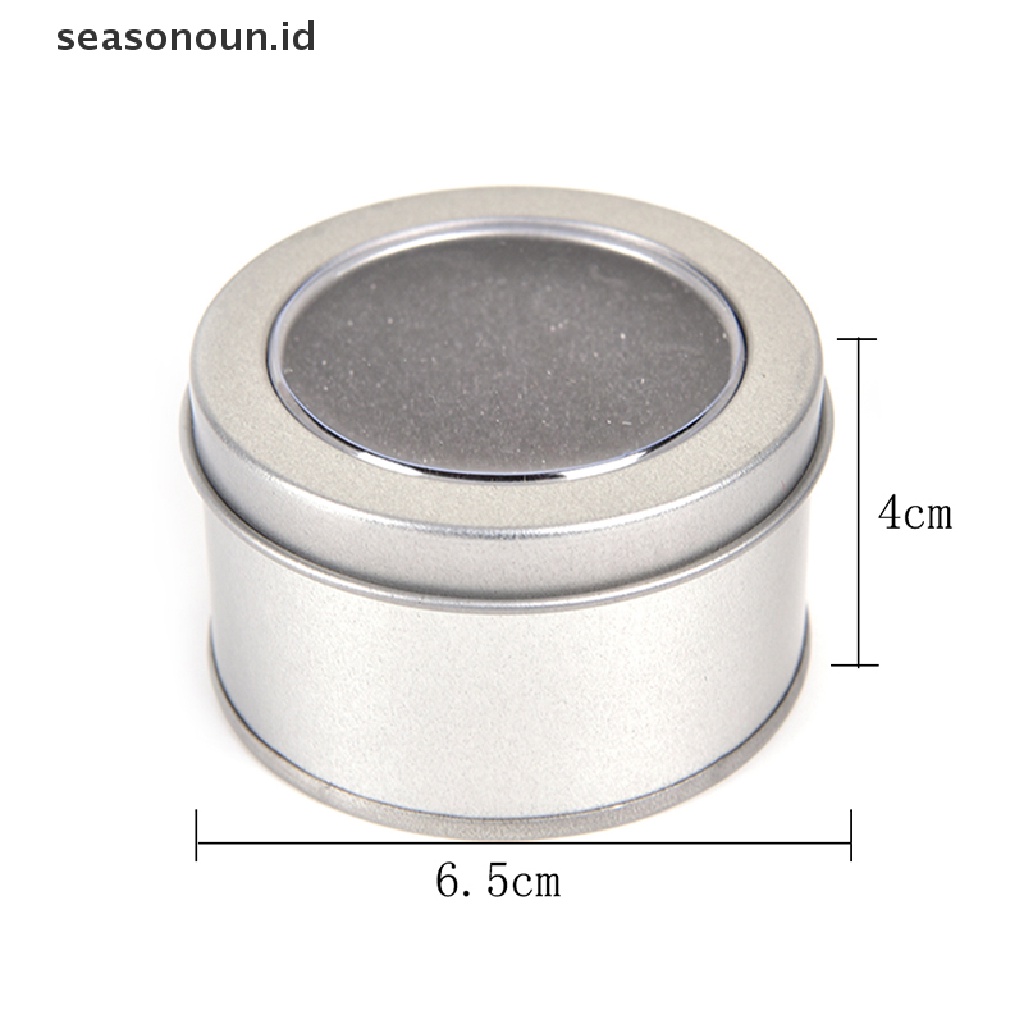 Seasonoun Perak Logam Bulat Kotak Jam Tangan Perhiasan Etalase Watch Box Holder 6.5 * 4cm.