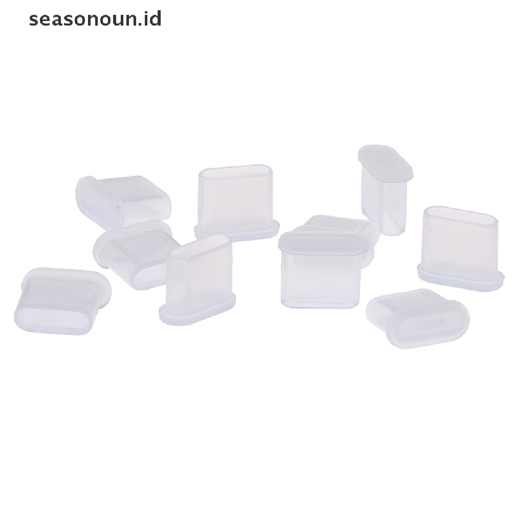 Seasonoun 20PC Kabel Cas Pelindung Colokan Debu Case Shell Type-C Port Charger Cover.