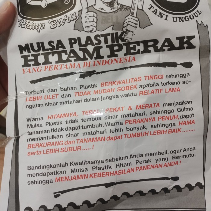 plastik mulsa hitam perak, mulsa bell, mulsa sayuran, mulsa, harga eceran