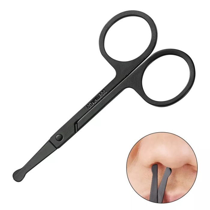 Gunting Bulu Hidung Ujung Tumpul / Stainless Steel Nose Hair Scissors