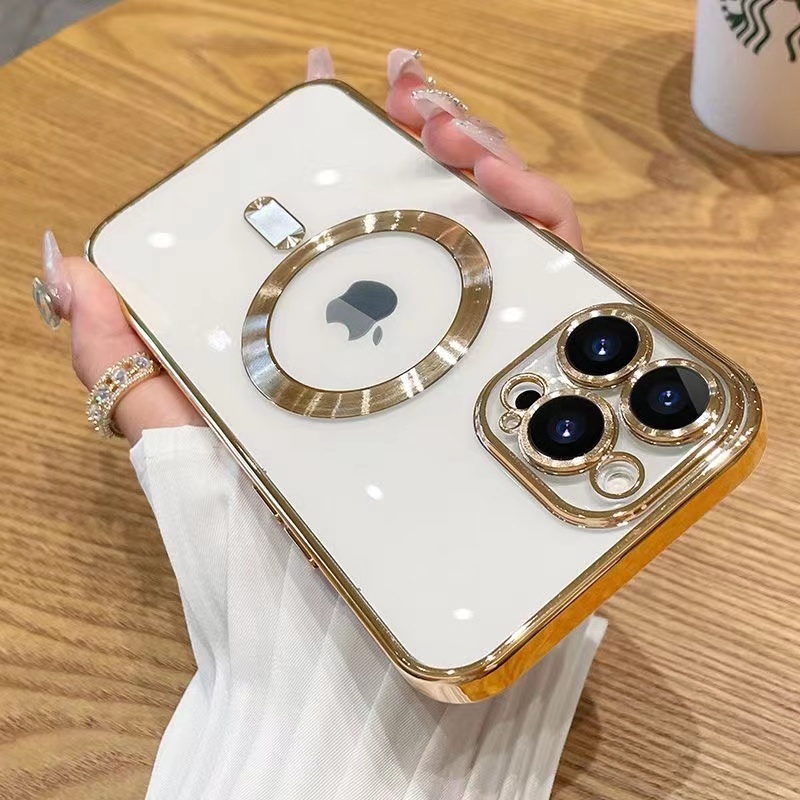 IPHONE Baru Electroplated Transparan Berongga Dengan Lensa Film Phone Case Iphone14 13 12 11 Pro MAX X XS MAX XR 78 Plus SE 2020 Case Cover