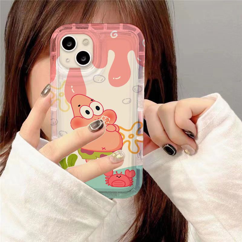 IPHONE Casing Ponsel Lembut Kartun Lucu Kompatibel Untuk Iphone14 13 11 12 Pro XS Max X Xr7 +8 Plus Casing Transparan TPU Silikon Shockproof Cover