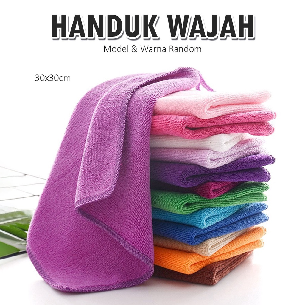 Sapu Tangan Handuk Muka Handuk Wajah Polos uk 30x30 cm