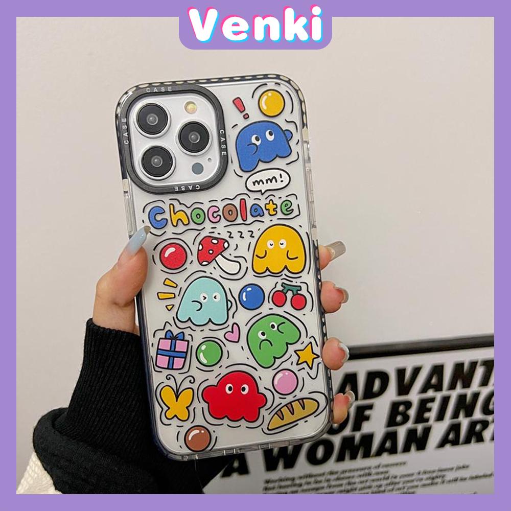 Case iPhone 11 Thicken Soft Silicone Big Hole Case Cute Graffiti Cartoon Ghost Camera Protection Shockproof Back Cover Compatible for iPhone 14 13 12 11 Pro Max 7 8 Plus X XR XS