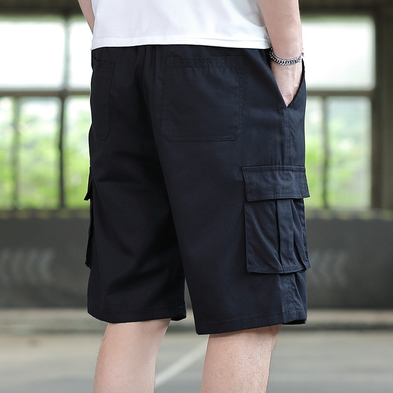 Celana Pendek Pria Sport Casual Olahraga Multi-saku Cowok Katun Fashion Shorts