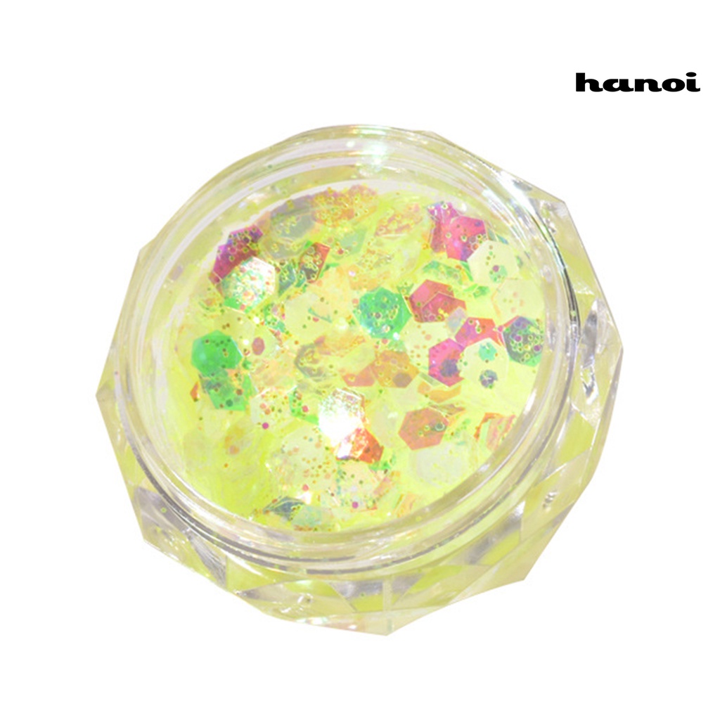 Hi 1kotak Luminous Nail Sequin Wanita Neon Kuku Glitter Flake Nails Art Dekorasi Manicure Aksesoris Untuk Digunakan Di Rumah