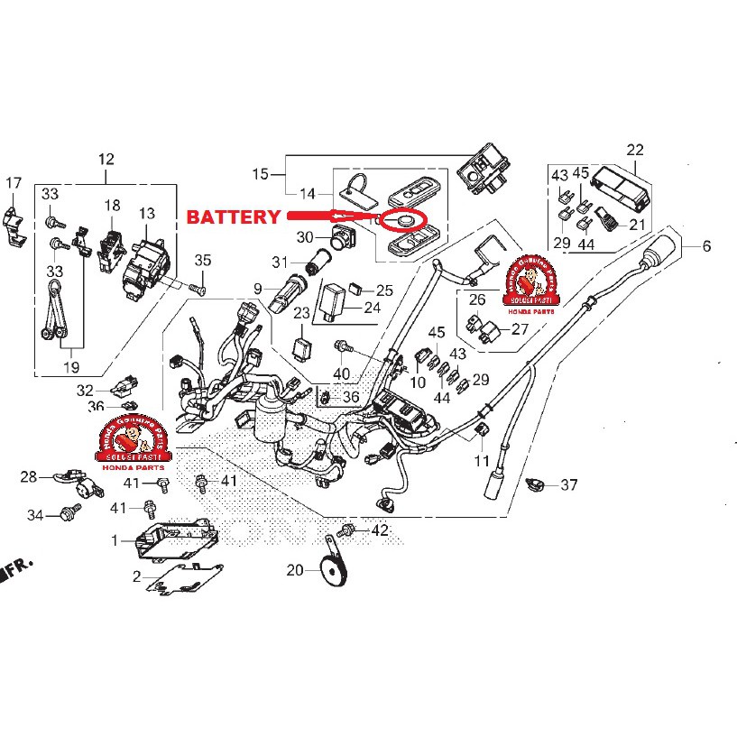 BATTERY BATERAI BATRAI BATRE REMOTE REMOT ADV PCX VARIO 150 160 FORZA SH150I XMAX AEROX LEXI ASLI ORI ORIGINAL AHM HONDA HGP