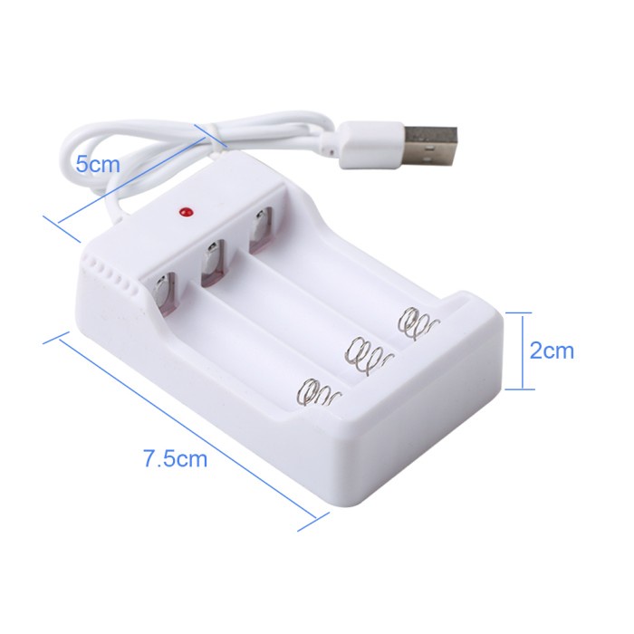 Alat Charger Charging Cas Casan Baterai Batre AA AAA A3 A2 3 Slot USB