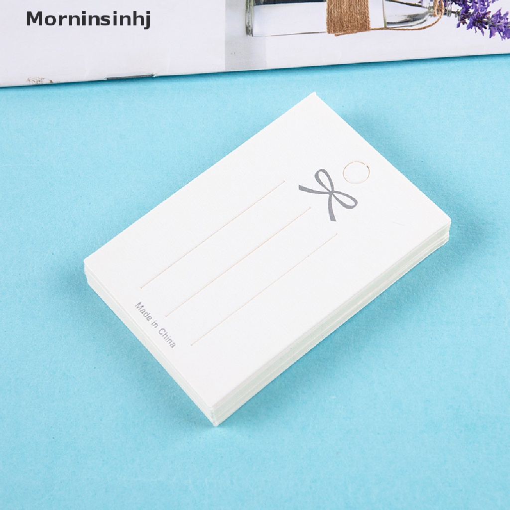 Mornin 50 Pcs Putih Kertas Kartu Aksesoris Rambut DIY Handmade Hair Clip Hairband Kemasan Perhiasan Price Tag Card id