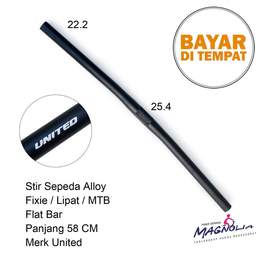 Handlebar Stang Stir Sepeda Fixie MTB Lipat Gunung Flatbar Alloy