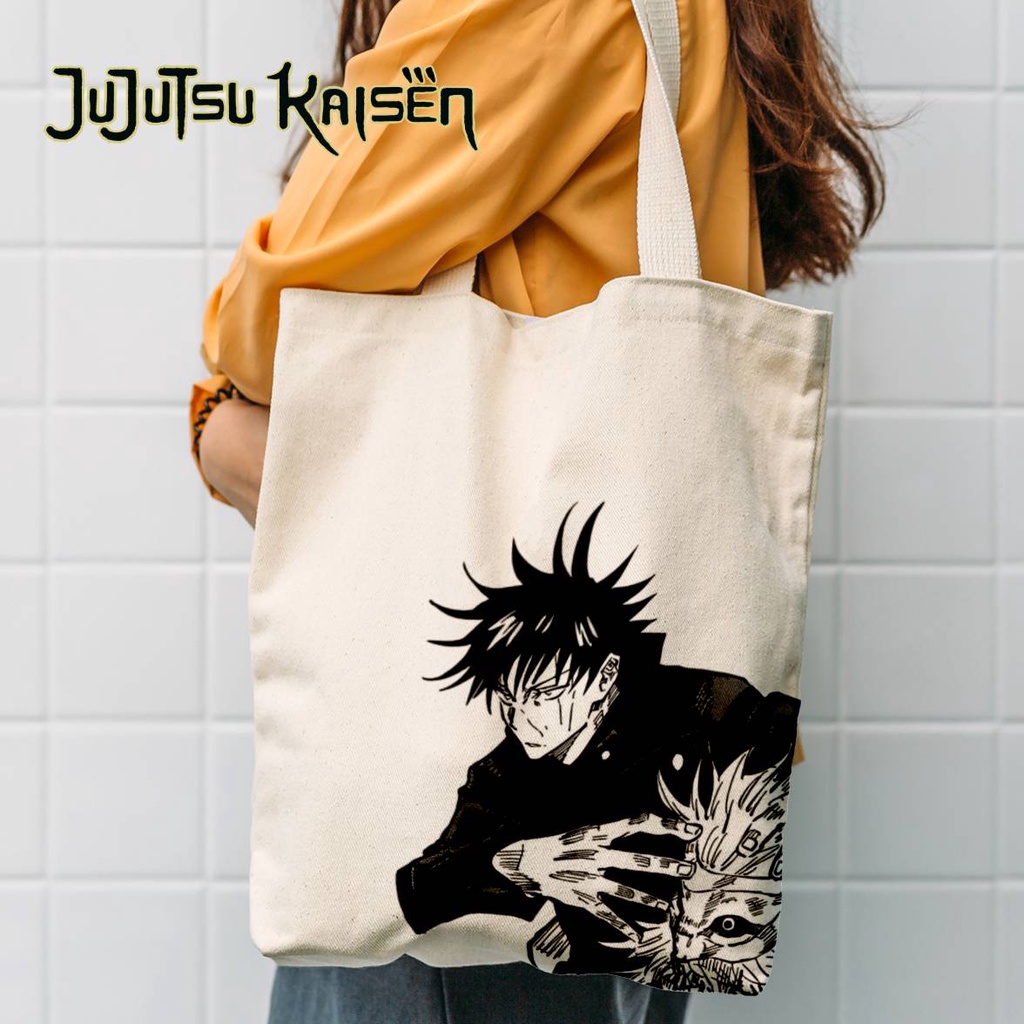 Totebag Anime Jujutsu Kaisen Megumi Tote bag premium Totebag zipper totebag velcro Termurah tote bag resleting