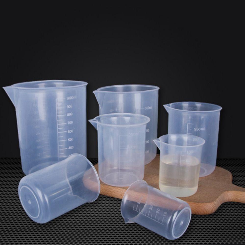 NICKOLAS1 Beaker Ringan Serbaguna Transparan Untuk Tes Laboratorium Dapur Stackable Gelas Ukur Plastik