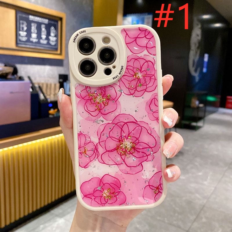 IPHONE  Bagus!Bunga Mawar Merah &amp; Ungu Flash Soft TPU Case HP iP Iphone14 13 12 11 Pro Max FTD Casing Apple