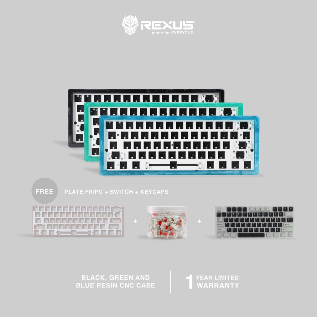 Rexus DAXA M61 Barebone CNC Resin - Mechanical Gaming Keyboard