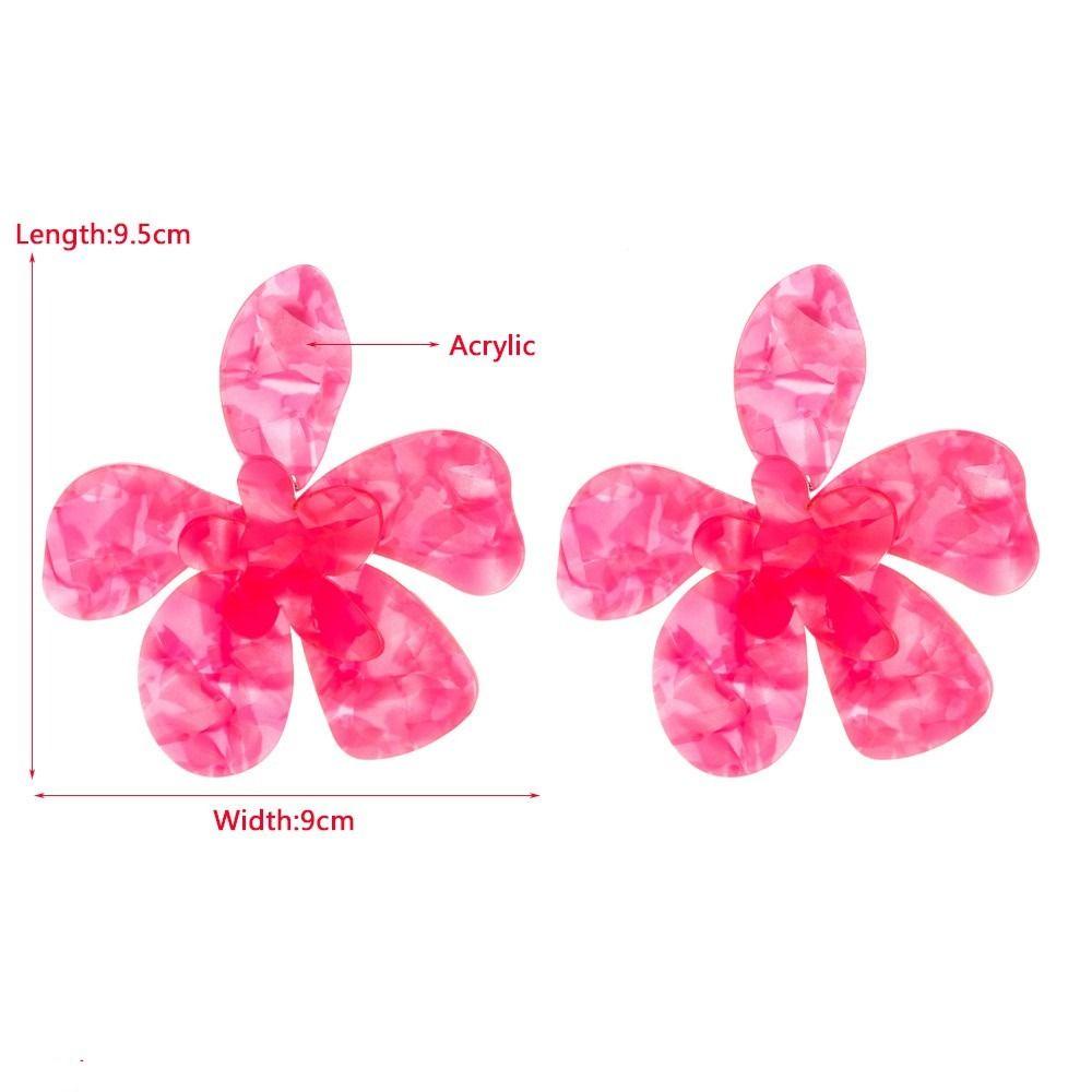 Lily Crylic Flower Earrings Pesta Berlebihan Aksesoris Perhiasan Akrilik