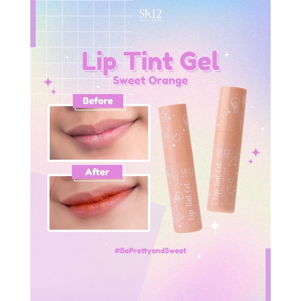 LIP TINT GEL SWEET ORANGE SR12 / LIP TINT AWET TAHAN LAMA / CHEEK &amp; LIPS / BPOM 100% ORI