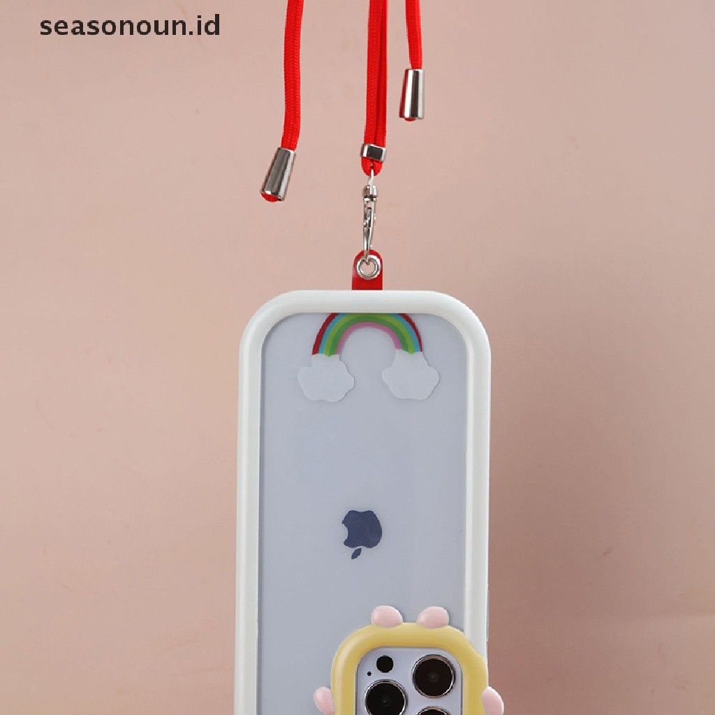 Seasonoun Phone Lanyard Strap Patch Gasket Untuk Ponsel Sling Tether Cloth Card Pengganti Cincin Logam Klip Snap Hang Cord Tabs.