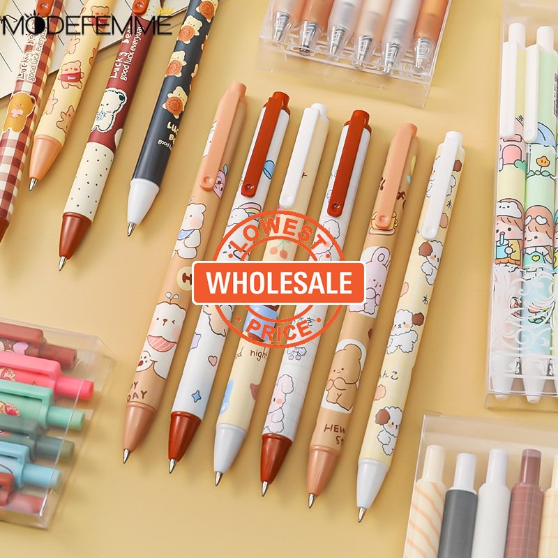 [Harga Grosir] 1pc 0.5mm Cow Bear Press Neutral Pen Alat Tulis Siswa Peluru Tanda Tangan Pulpen Brown Bear Cream Rabbit Press Neutral Pen Perlengkapan Sekolah Dan Kantor