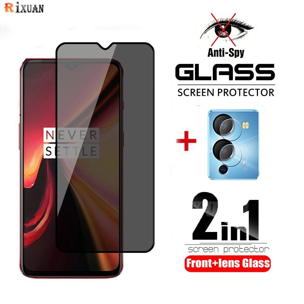 2in1 Pelindung Layar Anti Spy Untuk Infinix Note12 G96 Note12 Pro Hot 20S 10S 10T Hot12Play 11Play 10Play Smart6 5panas 11s NFC Note11 Tempered Glass Film RIXUAN