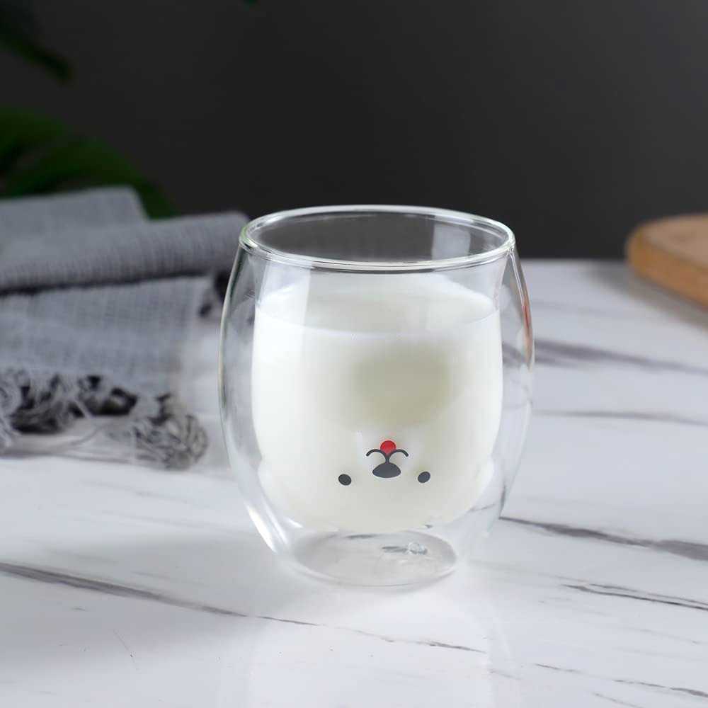 (BISA COD) FTIHSHP LETUZI Cangkir Kopi Anti Panas Double Wall Glass Cute Animal 250ml