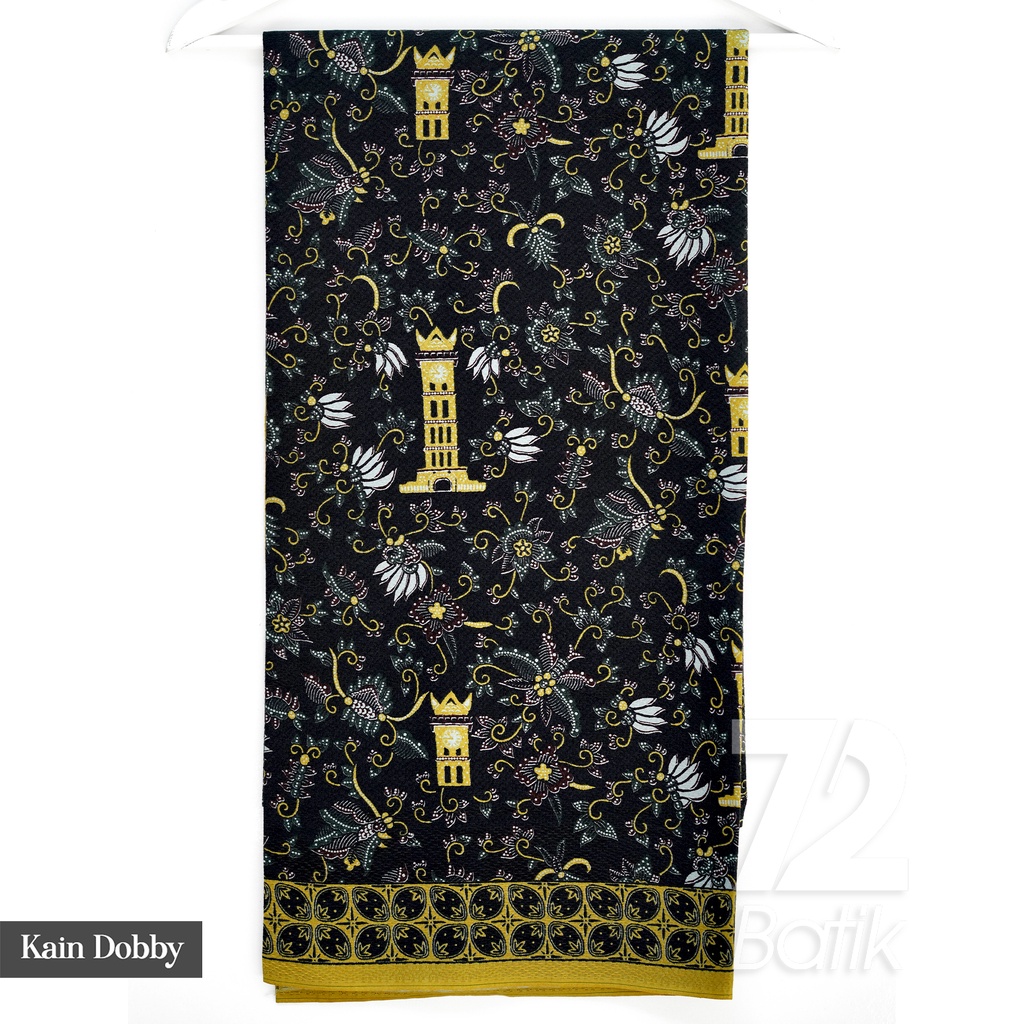 KAIN BATIK PREMIUM Dobby Motif Jam Warna Hitam Kuning 723275 Cap 72Jarik Jarit Samping Kebat Panjang Batik Dobby Modern Premium Bahan Seragam Batik Pernikahan Kantor Keluarga Murah Kamen Jadi Batik Bali Lembaran