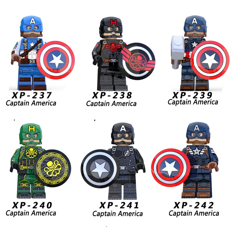 Boneka Captain America Mini Captain Thor Captain Hydra Captain America Prototype Puzzle Rakitan Mainan Blok Bangunan