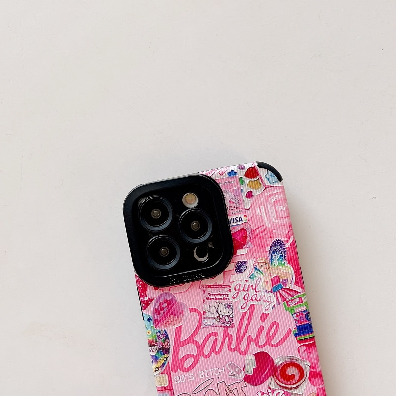 IPHONE Kartun Boneka Barbie Perlindungan Butir Vertikal soft Case Untuk Iphone14 13 12 Pro Max11 X XR XS Max7 8 Plus