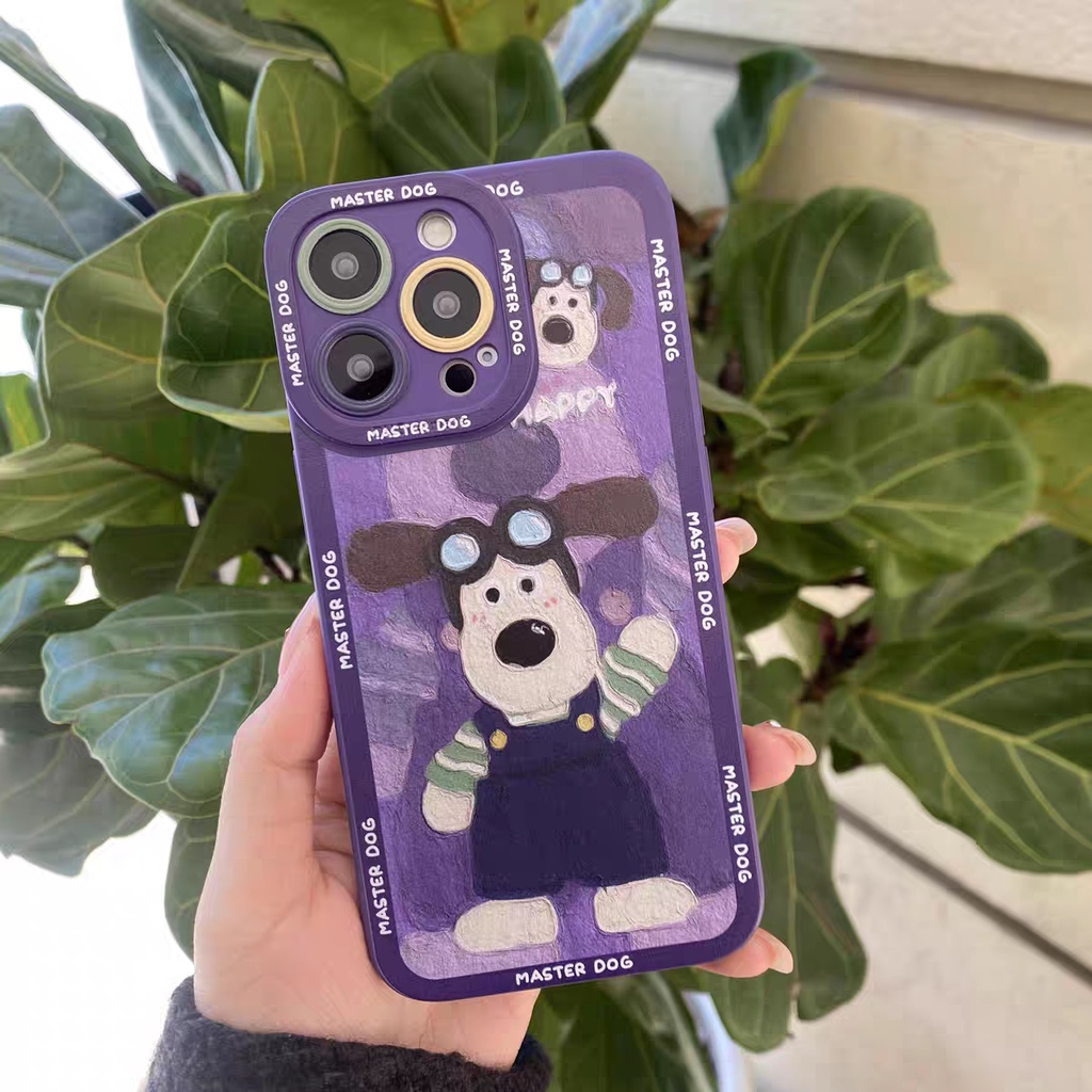 IPHONE Ins Pola Anjing Cocok Untuk Iphone14 14pro 14plus 13 13pro 13prm iPhone12 7Plus 8Plus Xr XS 13 Pro Max Empat Sudut Casing Ponsel Tahan Guncangan