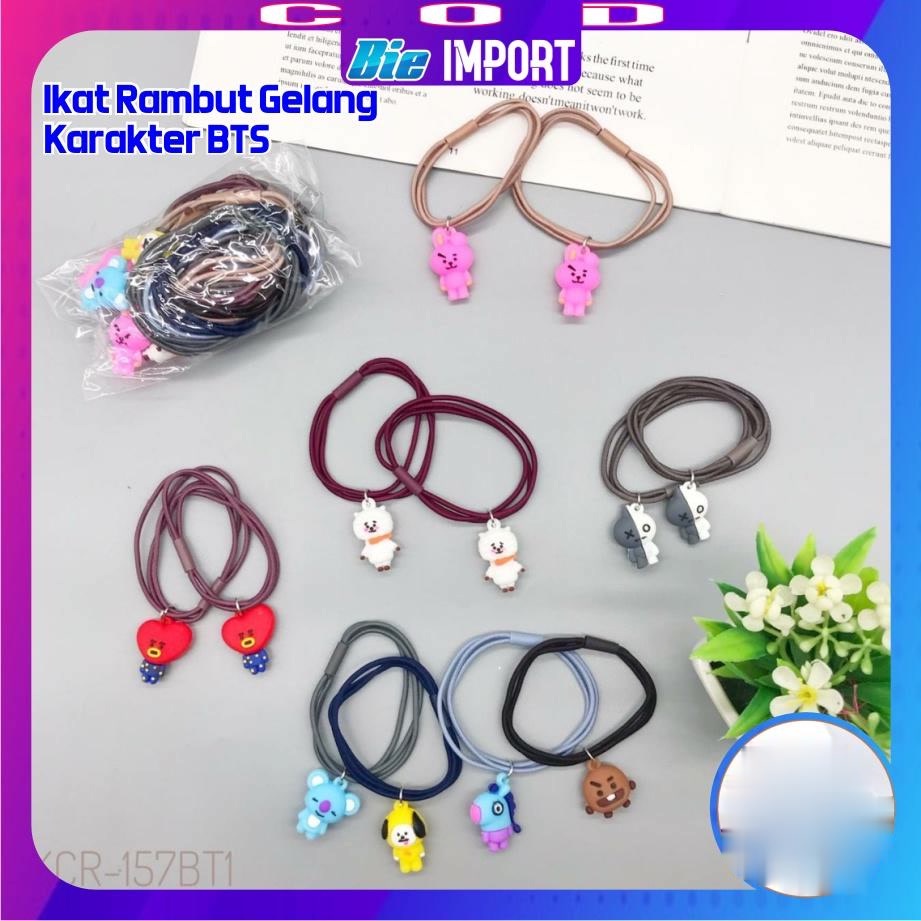 Gelang BTS Korea 2 in 1 Ikat Rambut 3 Layer Impor Best Seller