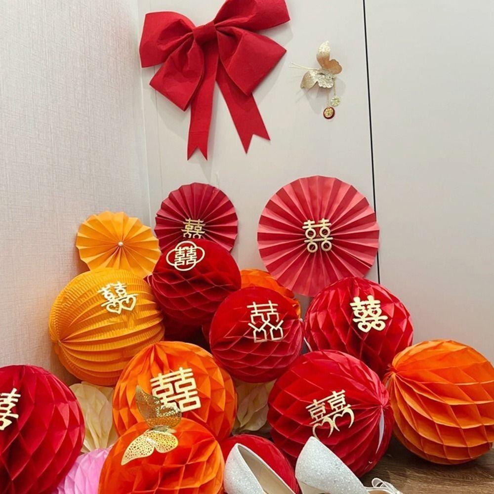 Solighter 5pcs Lampion Kertas Cina 10warna DIY Baby Shower Hadiah Kerajinan Bola Sarang Lebah