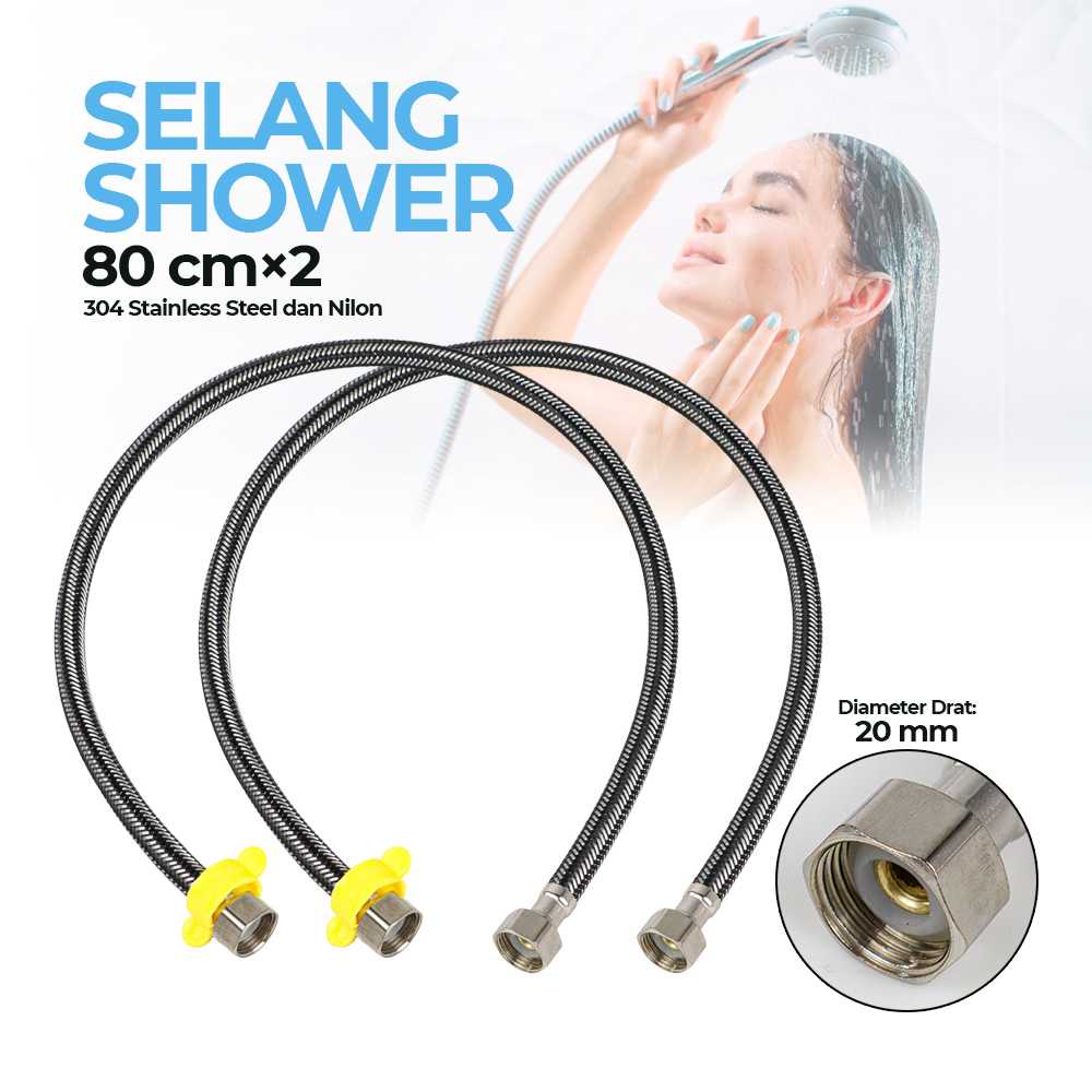 (BISA COD) FTIHSHP JRJUBB Selang Shower Fleksibel Braided Hose Stainless Steel - JR013