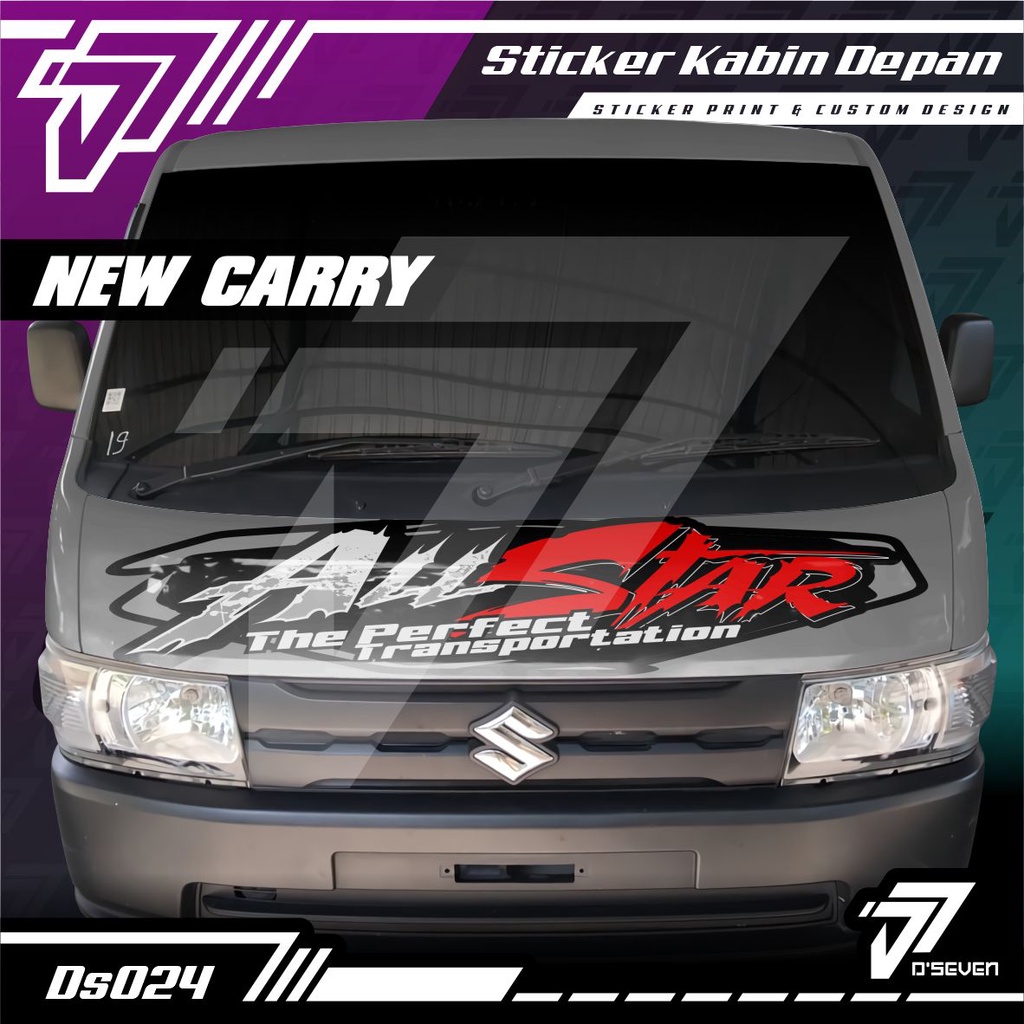 Stiker Decal Kabin Depan ALL STAR Custom NEW CARRY TAYO Full Laminasi Anti Gores, Anti Air dan Anti 