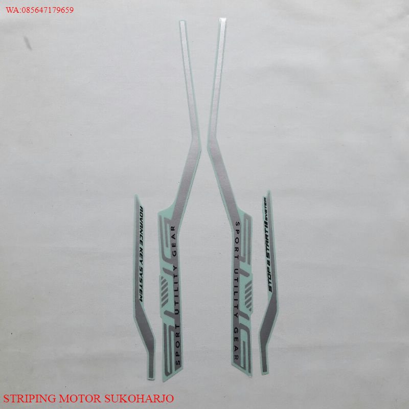 (ORI) Striping sticker lis body yamaha mio gear 125 type s 2022 2023 silver KUALITAS ORIGINAL MURAH